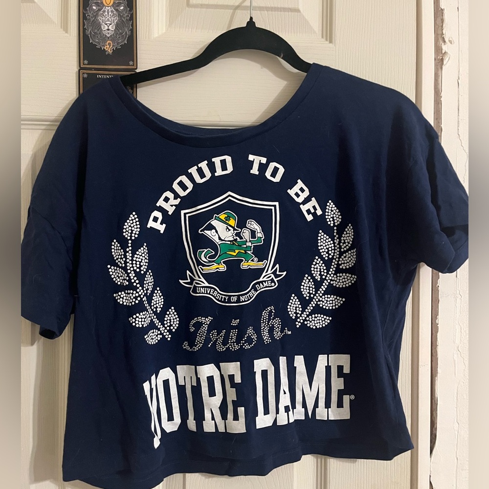 Norte Dame Blue Crop Top